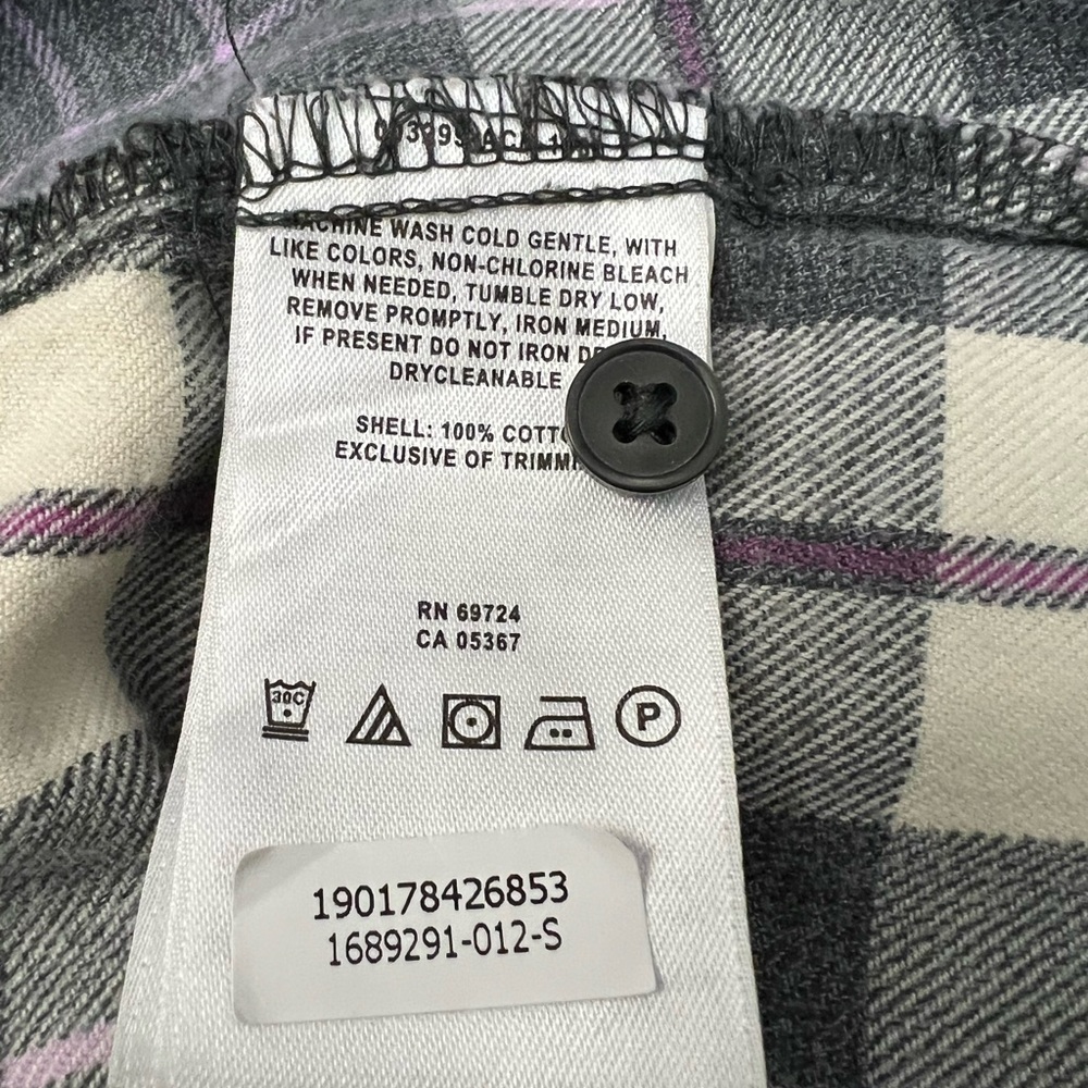 Columbia Gray, Cream & Purple Plaid Button-Up Size S Like new - Picture 8 of 9